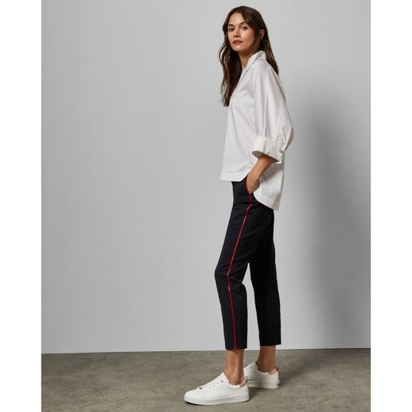 TED BAKER RAYYAA Piping Detail Skinny Pants in Dark Blue - Size 4 - Picture 5 of 6